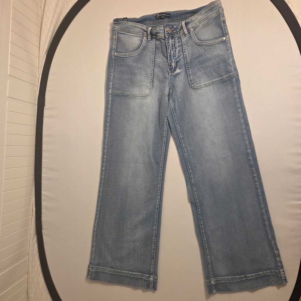 Our Republic For All High Rise Flare Bootcut Released Split Hem Jeans Blue 12